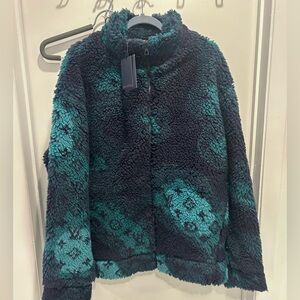 Louis Vuitton Navy and Teal Sherpa Jacket